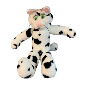 22” VINTAGE OHIO 3133 SHERAM Hand PUPPET STUFFED ANIMAL PLUSH Black White Cat